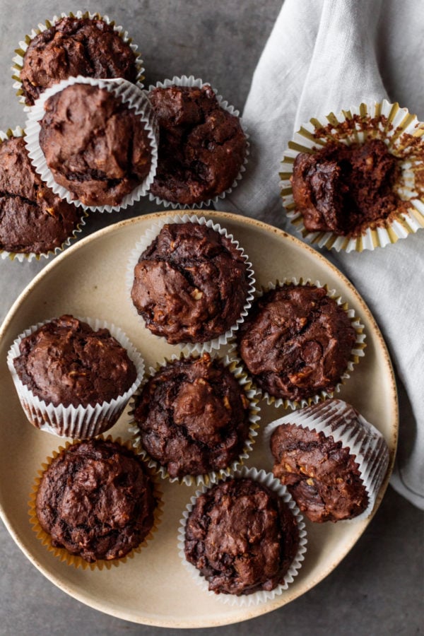 Double Chocolate Banana Muffins