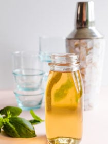 bottle of Vanilla Basil Sugar Syrup