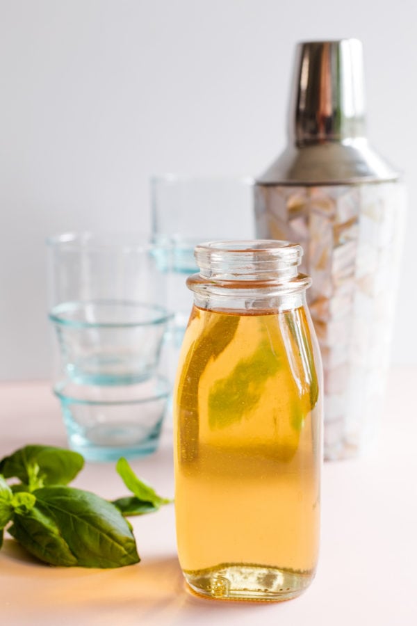 bottle of Vanilla Basil Sugar Syrup