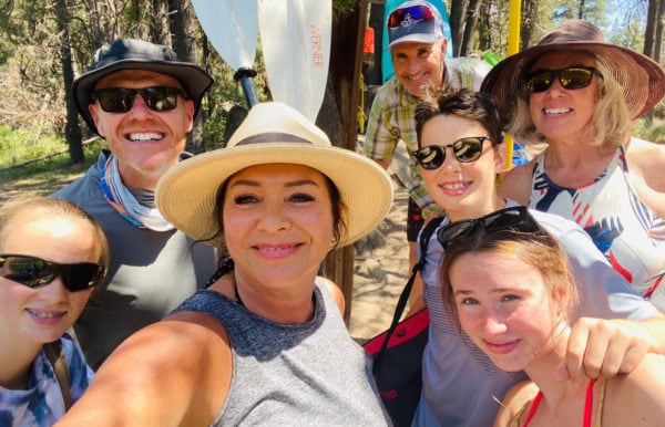 family after a river float