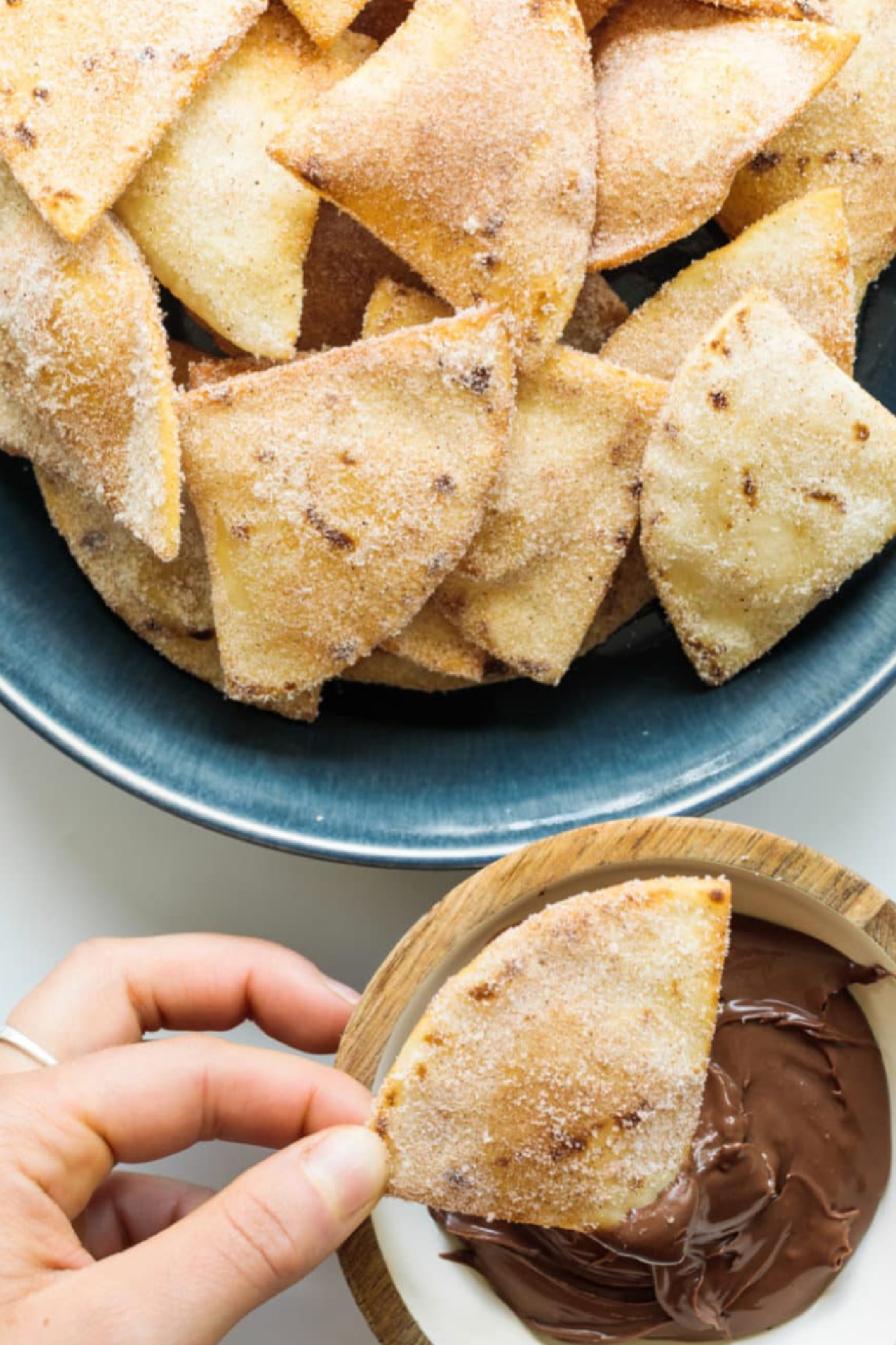 baked cinnamon sugar tortilla chips