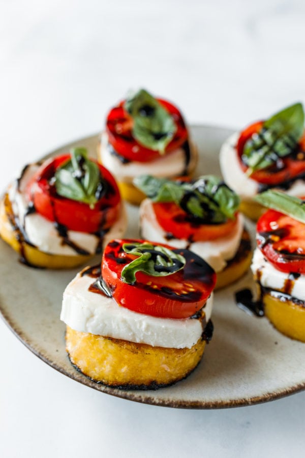 Grilled Polenta Caprese Appetizers