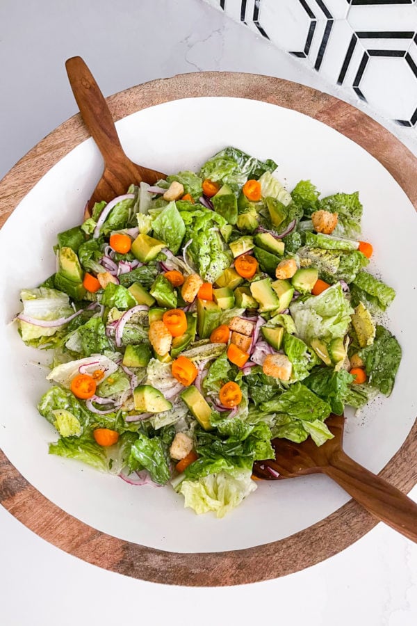 Caesar Salad in a white bowl