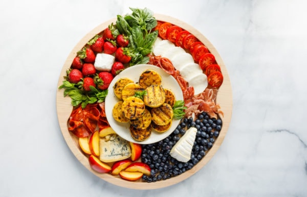 The Big Board with grilled polenta and appetizer foods