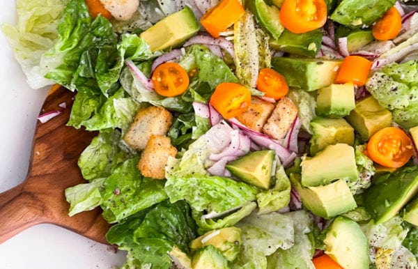 Caesar Salad in a Bag Hack with avocado
