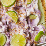 Lime cheesecake bars with coconut grahama cracker crust