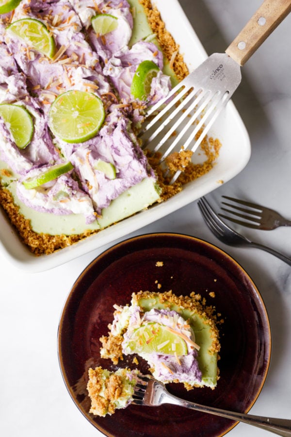 pieces of Key Lime Coconut Cheesecake Bars