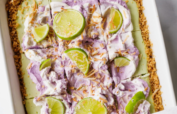 Coconut Key Lime Cheesecake with graham cracker crust