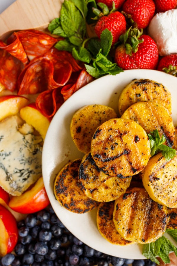 grilled polenta on a plate