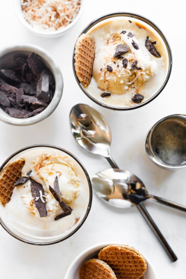 Coffee Affogato With Vanilla Ice Cream spread