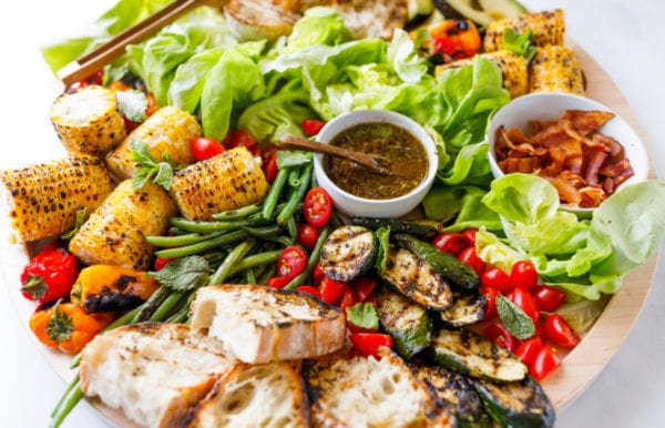 Salad Board with grilled veggies