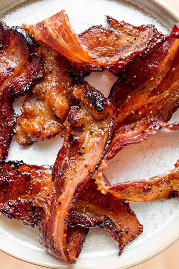 perfectly cooked honey pepper bacon