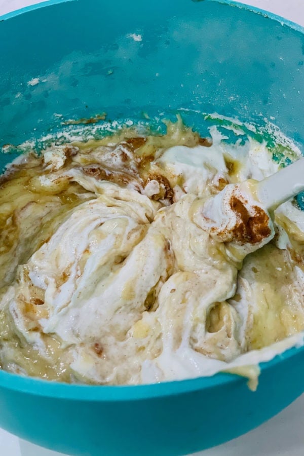 Greek yogurt banana bread batter