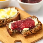 slices of Greek Yogurt Banana Bread with jam