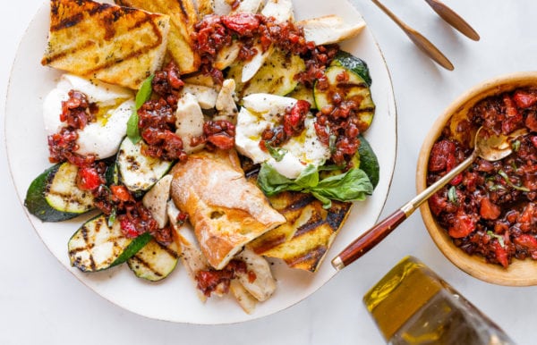 Zucchini Chicken Salad on a plate