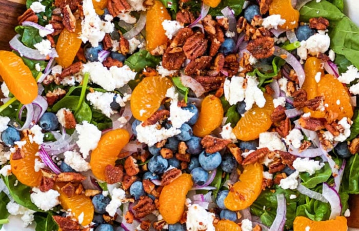 Blueberry Spinach Salad with oranges