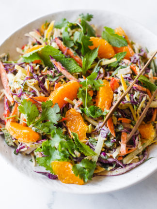 Crunchy Cashew Cabbage Salad with mandarin orange