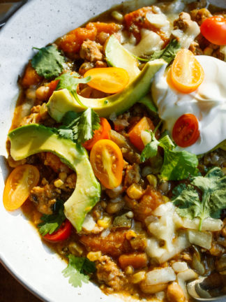 bowl of Butternut Squash Hatch Green Chili