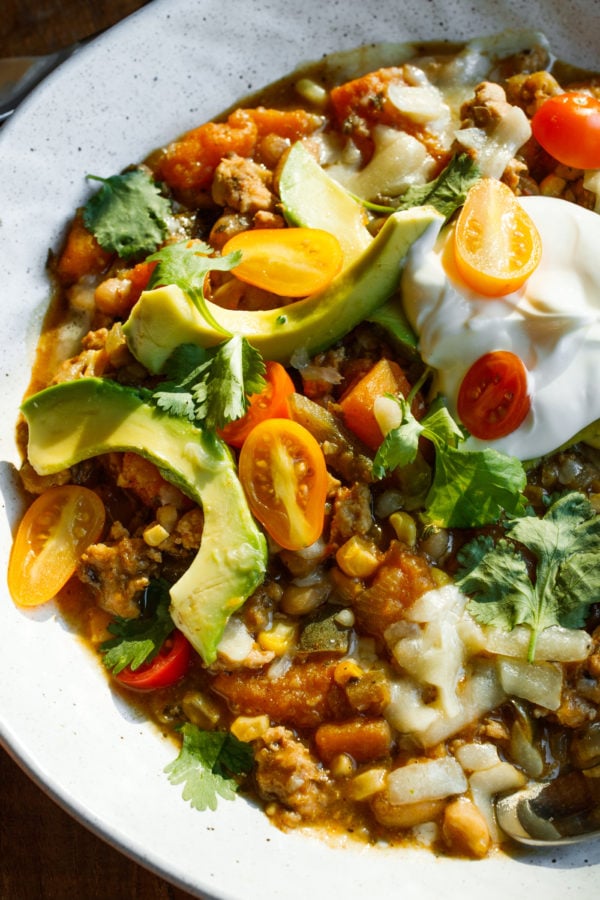 bowl of Butternut Squash Hatch Green Chili