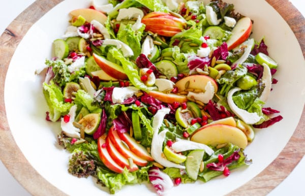 Harvest Fall Salad with apples and pumpkin seeds