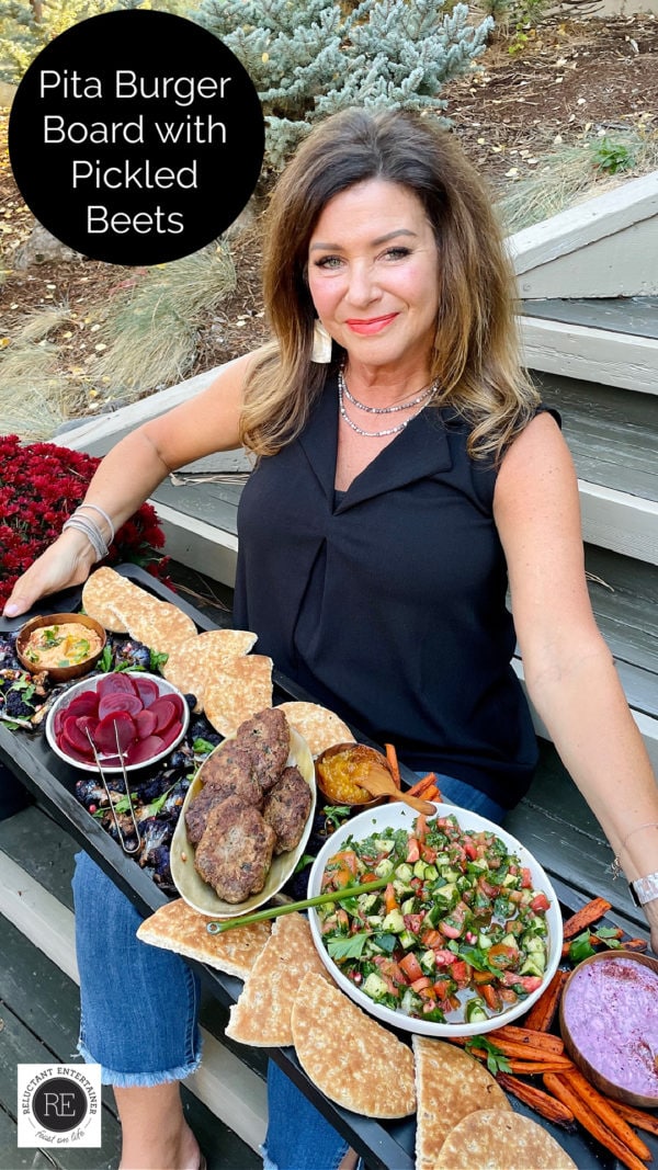 Pita Burger Board with Pickled Beets