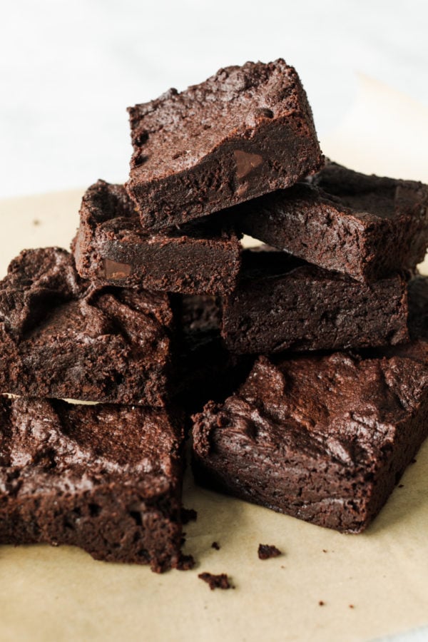 stacked brownie squares