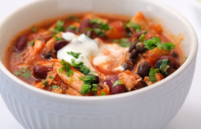 bowl of chicken chili