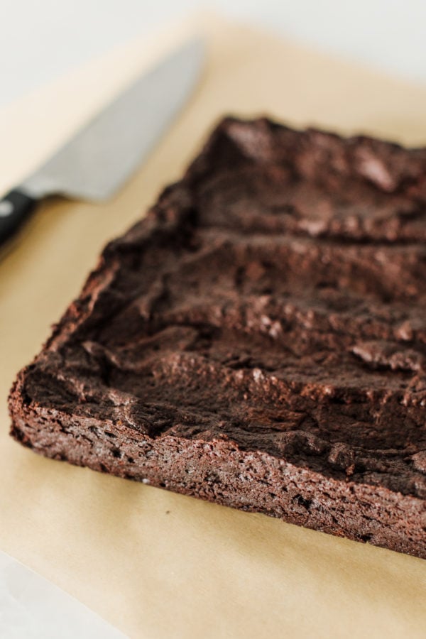 Mocha Orange Brownies out of the pan