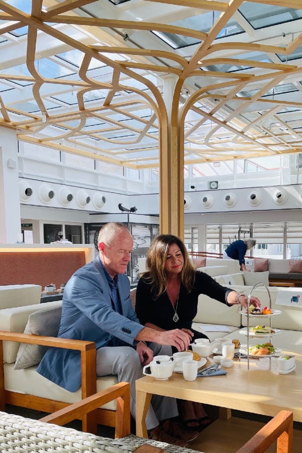 having tea on Viking Cruise
