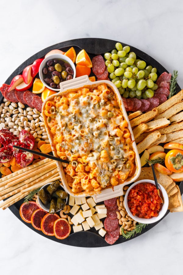 a Friendsgiving Pasta Bake Board