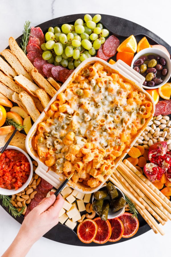 Friendsgiving Pasta Bake Charcuterie Board