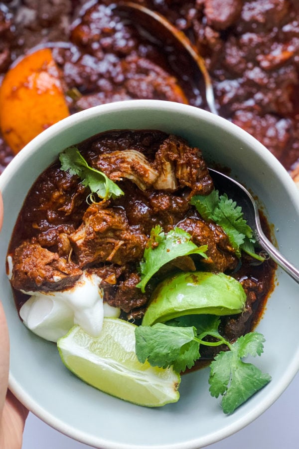 a bowl of Chile Braised Pork