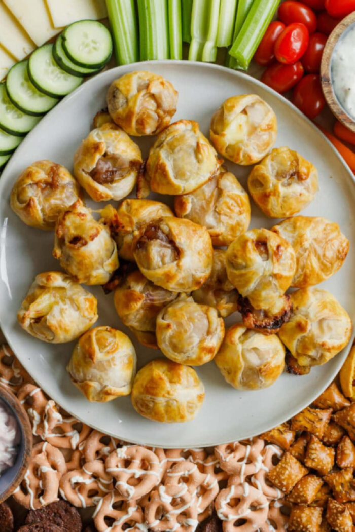 plate of Brie en Croute (with sausage)