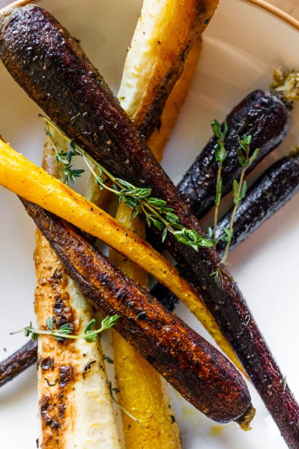 Roasted Carrots and Parsnips with fresh thyme