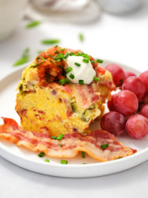 Slow Cooker Breakfast Casserole with sour cream and chives