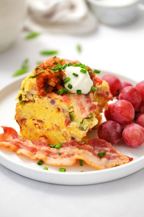 Slow Cooker Breakfast Casserole with sour cream and chives