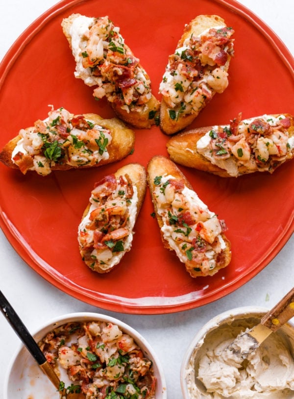 serving of Bacon Shrimp Toasts Recipe