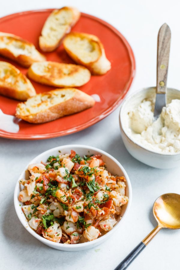 making Bacon Shrimp Toasts