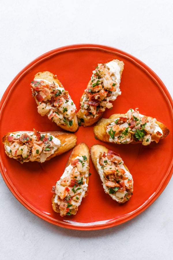 plate of Bacon Shrimp Toasts