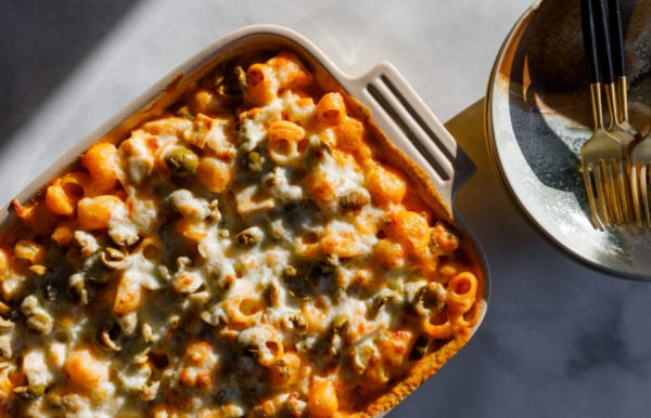 cheesy Creamy Calabrian Chili Turkey Pasta Bake