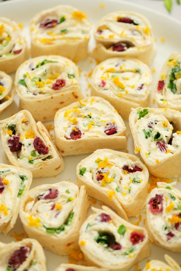 Orange Cranberry Pinwheels Appetizers