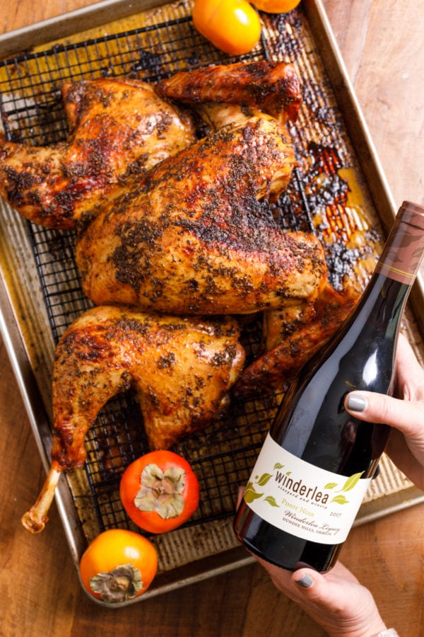 Orange Spiced Spatchcocked Turkey with Oregon wine