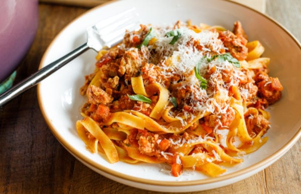 Healthy Ground Chicken Pasta