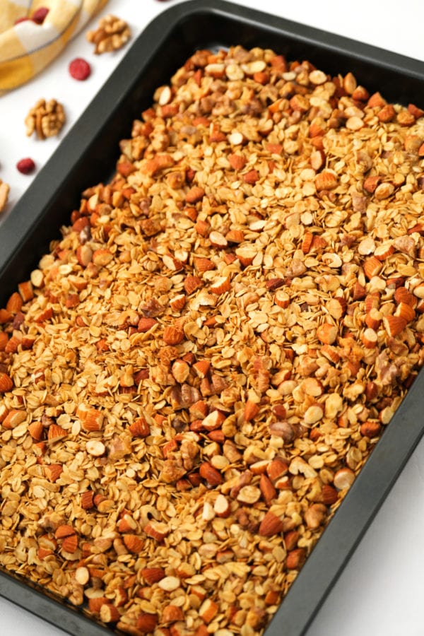 baking Homemade Coconut Granola