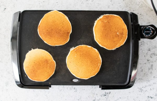 griddle of buttermilk pancakes