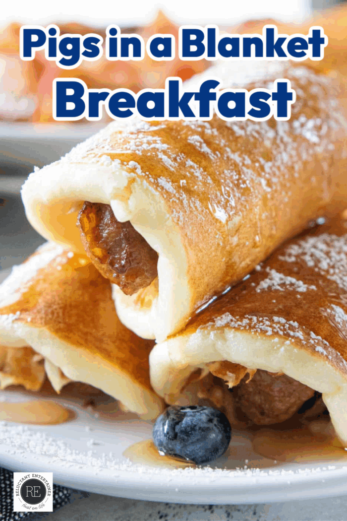 Pigs in a blanket breakfast with buttermilk pancakes