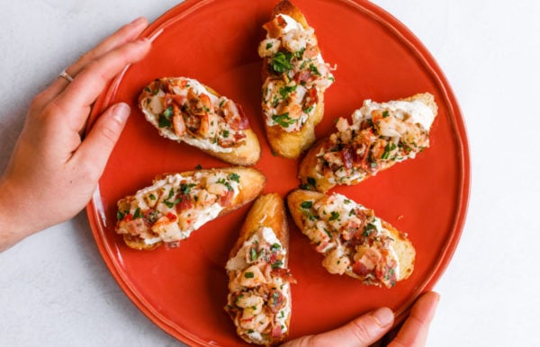 serving of Bacon Shrimp Toasts