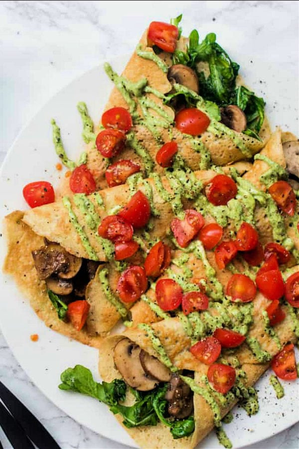 Savory Pesto Mushroom Crepe Recipe