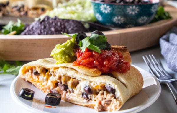 Pizza Taco Braid Board with salsa