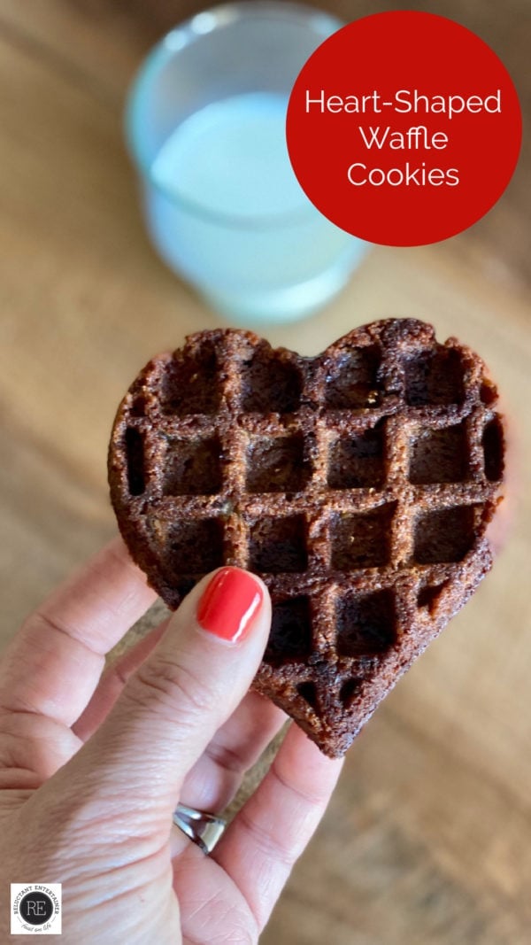 holding a Heart-Shaped Waffle Cookie